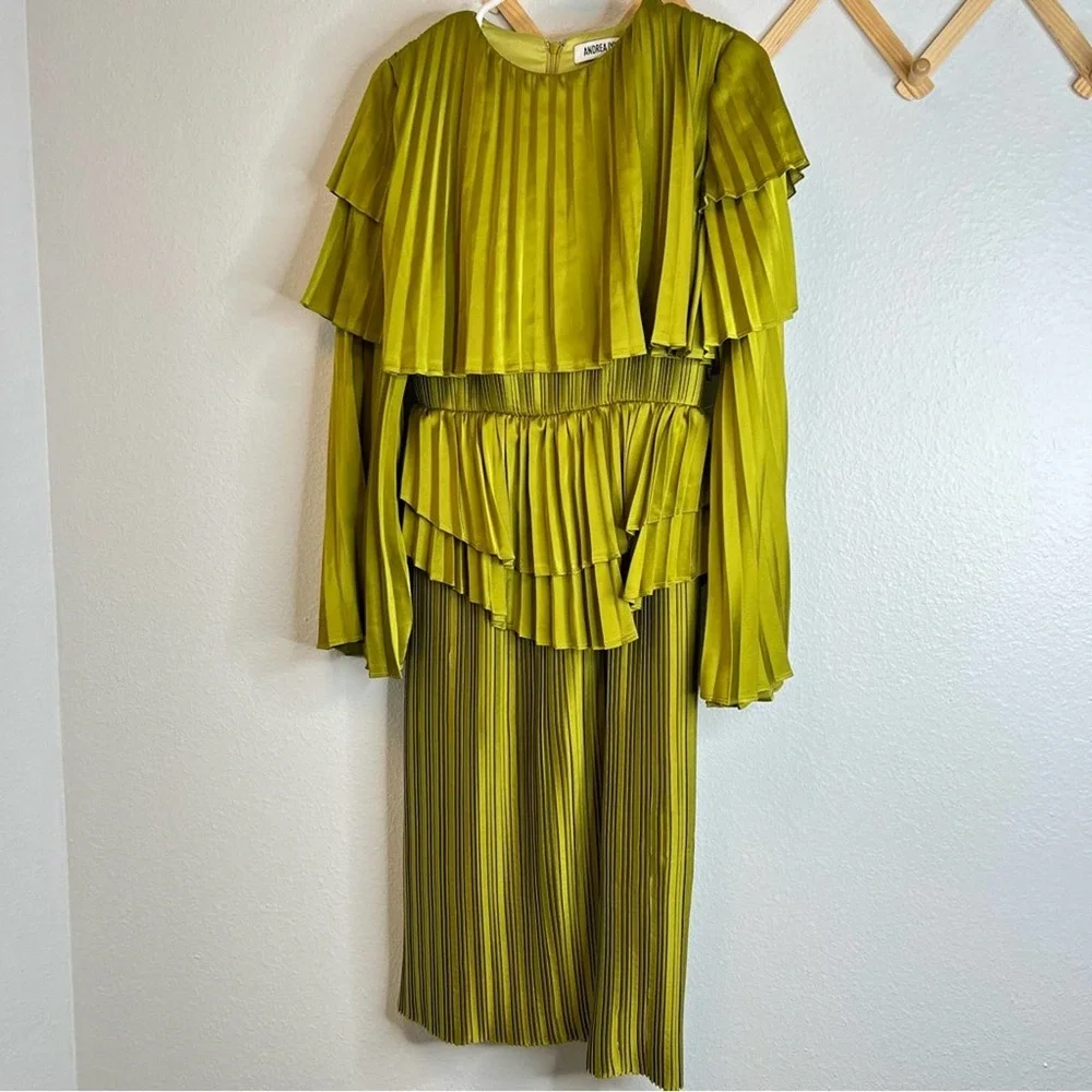 Andrea Iyamah Raffle Pleated Satin Formal Dress - Picture 5 of 13